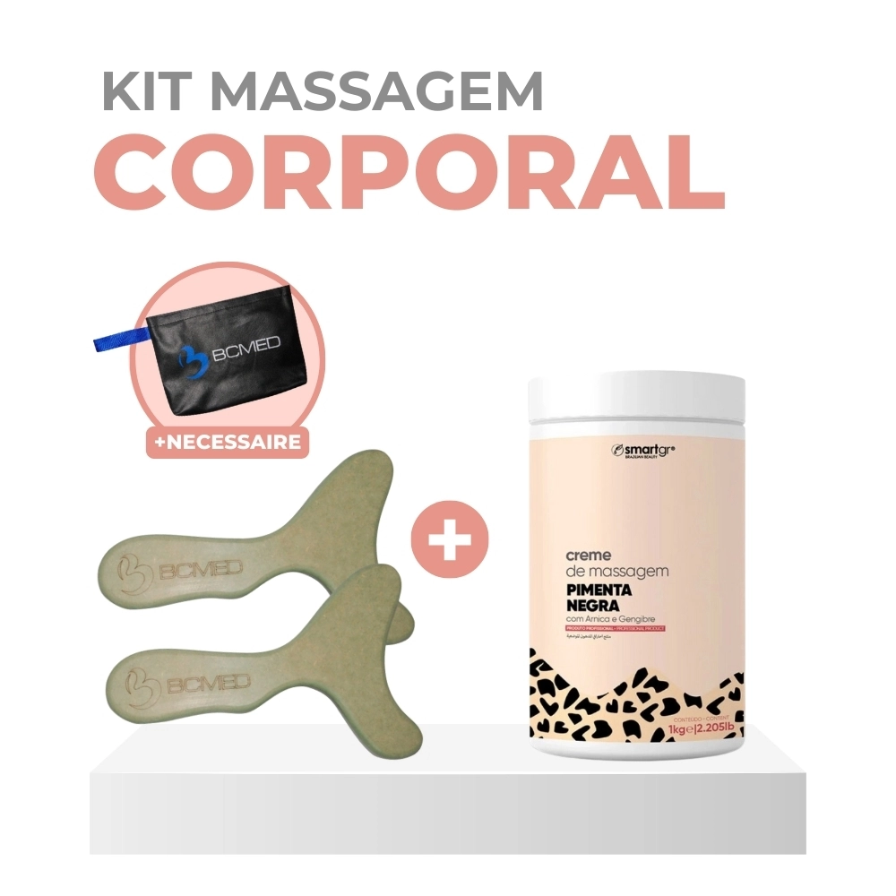 Kit Massagem Corporal Pantala Massageador Bolsa Necess Ire Creme