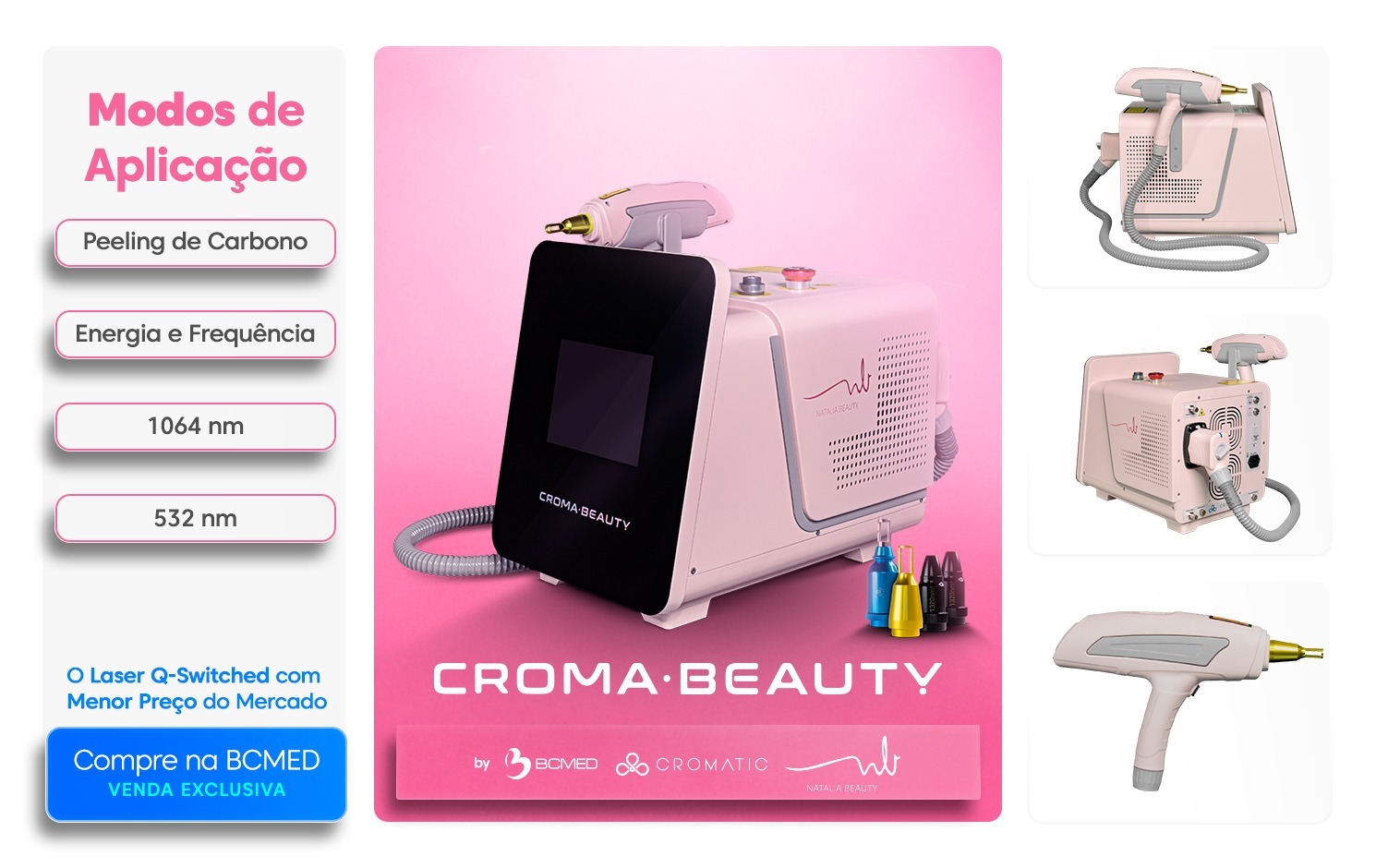 Aplicador e Ponteiras do Laser Q-Switched croma beauty 