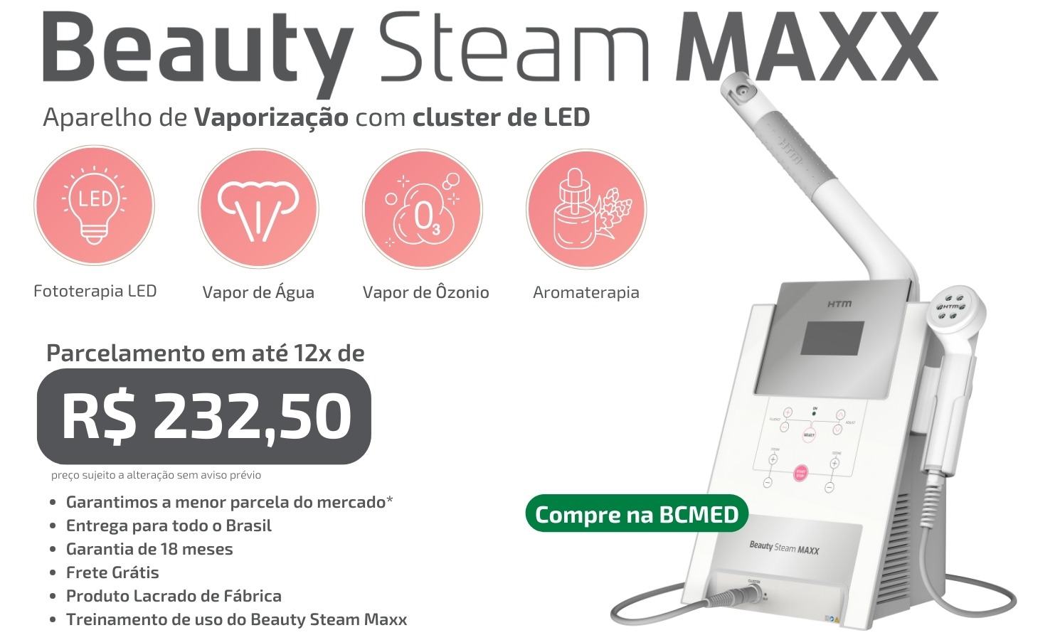 apresentação Beauty Steam Maxx 