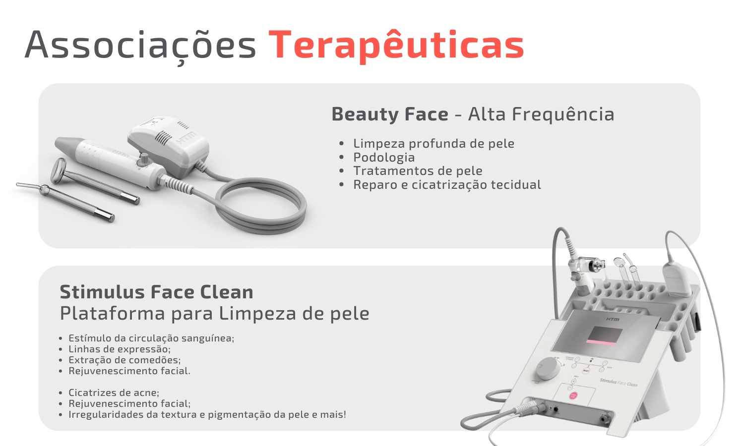 associações terapêuticas Fluence HTM - Aparelho de Fototerapia por Laser e Led