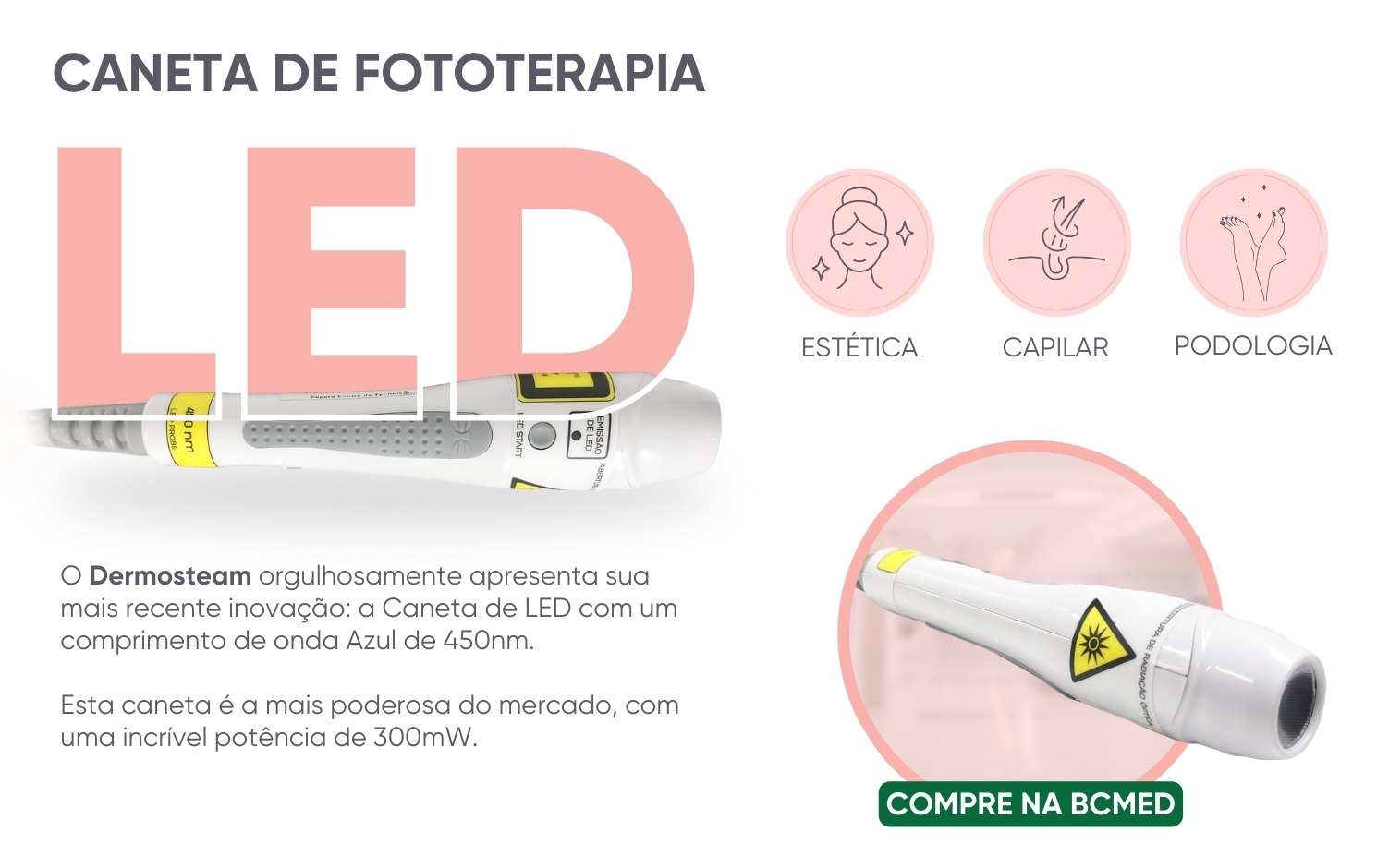 caneta probe Dermosteam - Aparelho de Vapor de Ozônio, Vapor de Água e Aromaterapia - IBRAMED