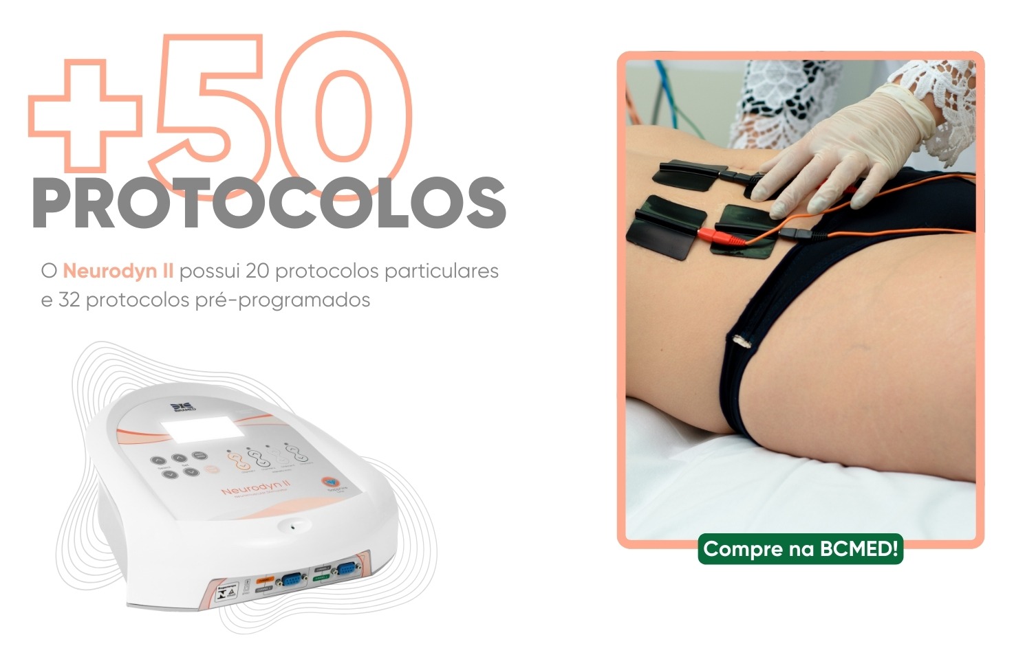 protocolos Neurodyn II - Aparelho de TENS, FES e Russa - 4 Canais - Ibramed