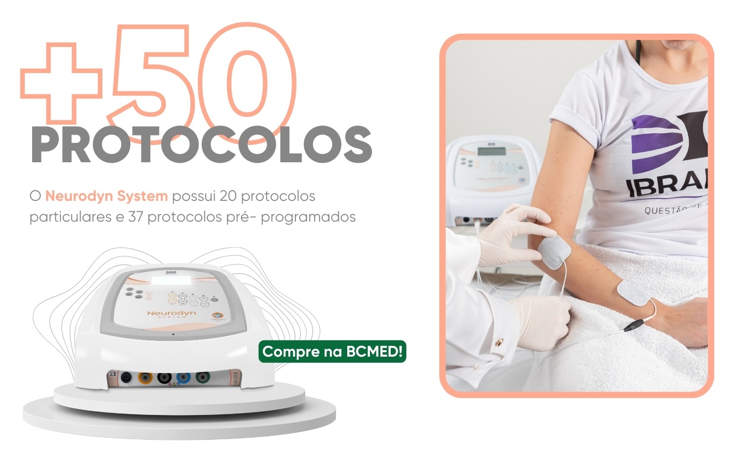 +50 protocolos Neurodyn System - Aparelho de Eletroestimulação com Multicorrentes 9 em 1- Ibramed