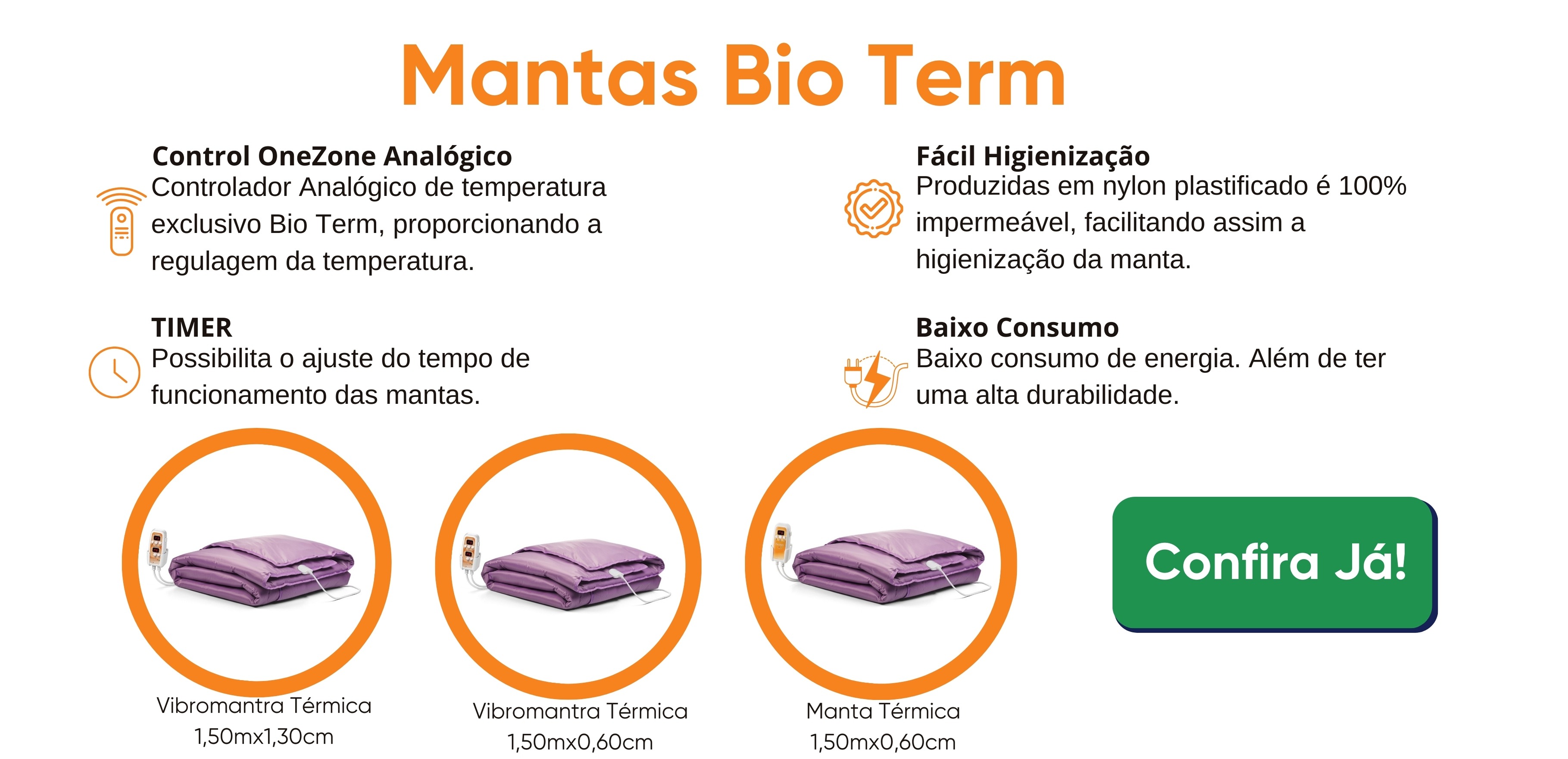  Manta Térmica Automática Bivolt de Corpo Inteiro Infravermelho com Controle Digital Bio Term