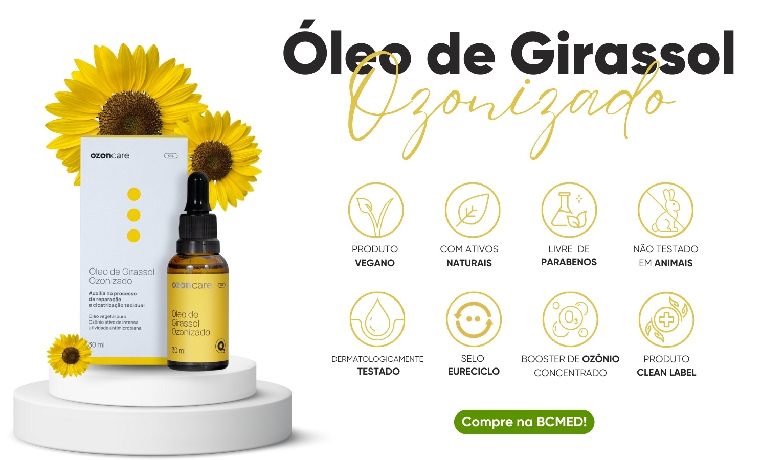 apresentação benefícios Óleo de Girassol Ozonizado