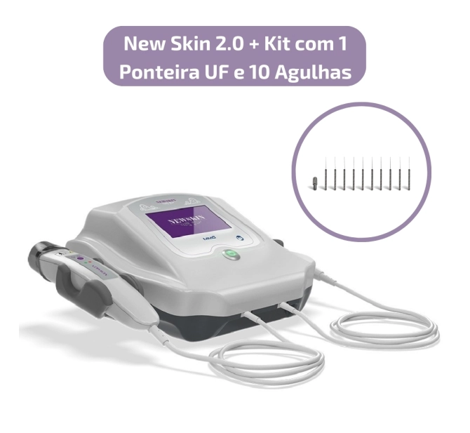 Combo New Skin 2.0 + Kit com 1 Ponteira UF e 10 Agulhas - MMO