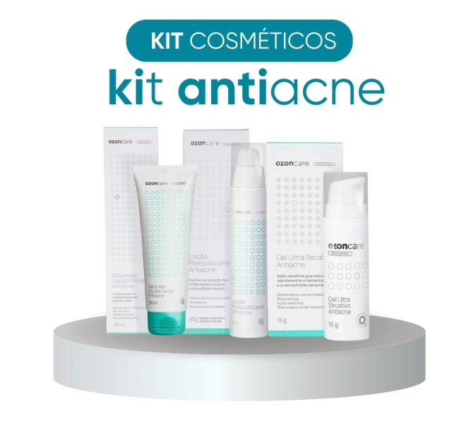 Kit Anti Acne Ozoncare - Gel Ultra Secativo + Loção Antiacne + Sabonete Facial Antiacne - Philozon