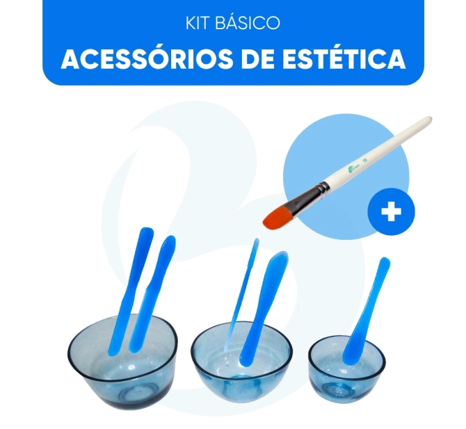 Kit Básico 1.0 - Cubetas + Espátula + Pincel - Acessórios de Estética Estek 