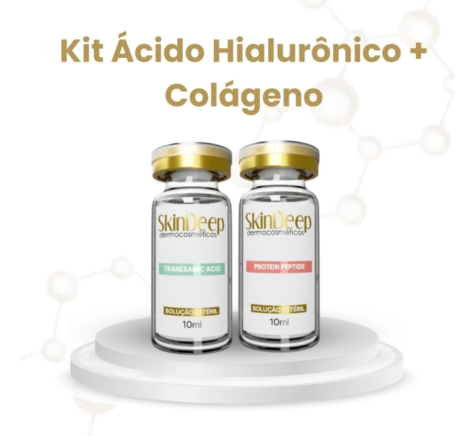 Kit Ácido Hialurônico + Colágeno - Ativo Protein Peptide + Ativo Tranexamic Acid - SkinDeep