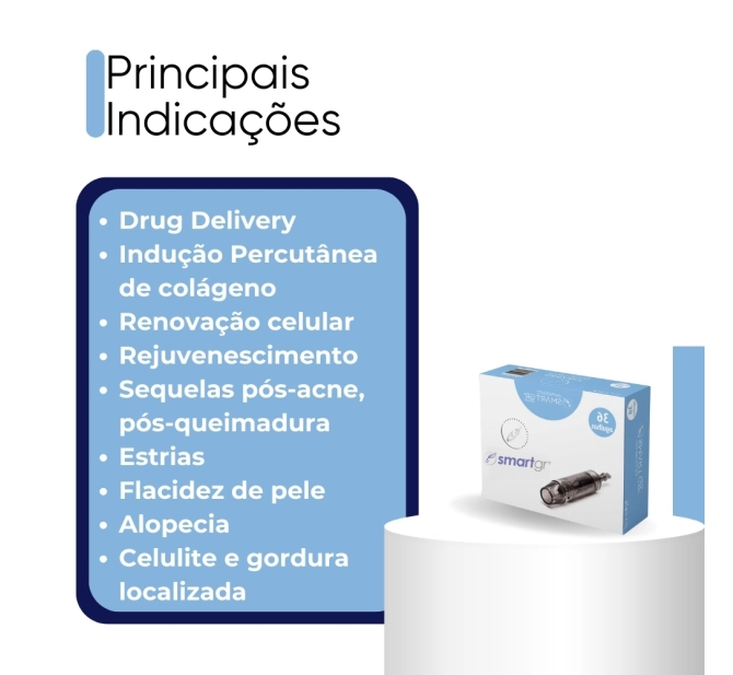 Kit de Microagulhamento Completo - Dermapen + Smart Analyzer + Cosméticos - Smart GR 