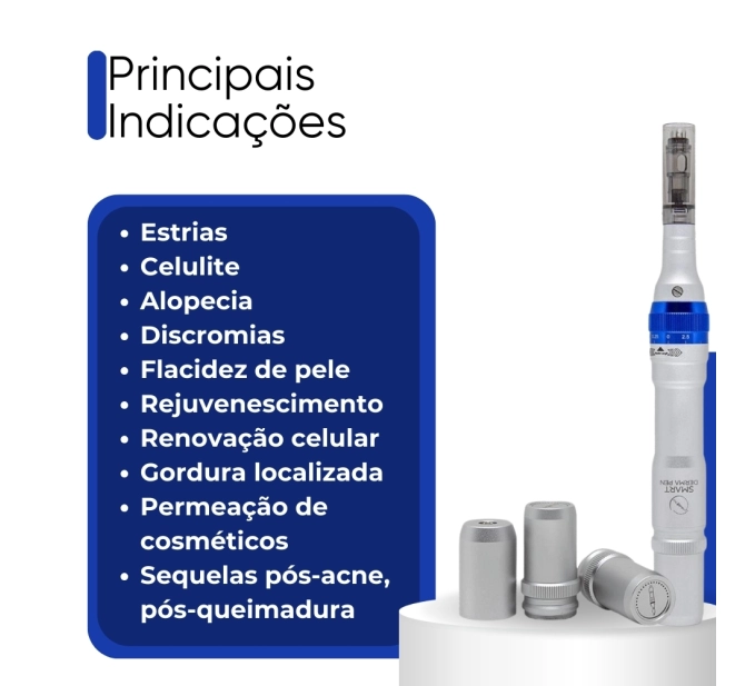 Kit de Microagulhamento Completo - Dermapen + Smart Analyzer + Cosméticos - Smart GR 