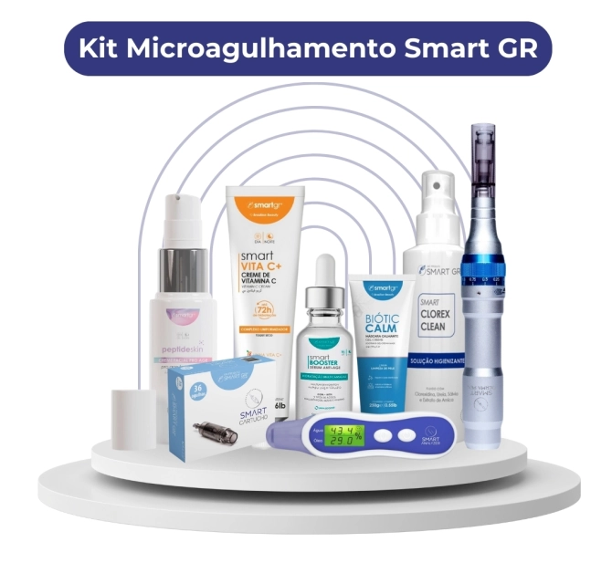 Kit de Microagulhamento Completo - Dermapen + Smart Analyzer + Cosméticos - Smart GR 