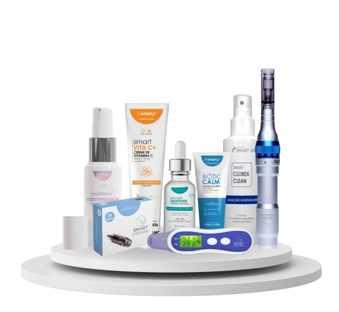 Kit de Microagulhamento Completo - Dermapen + Smart Analyzer + Cosméticos - Smart GR 