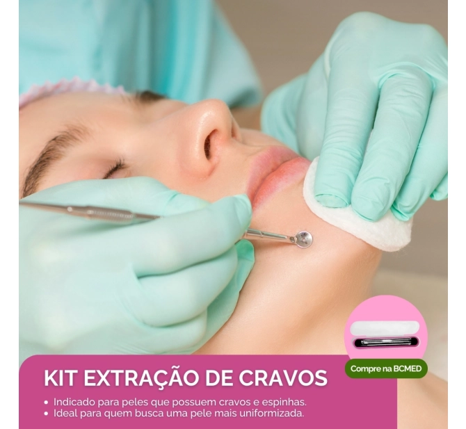 Kit Extração de Cravos e Espinhas - Nano Amolecedor de Comedões + 4 Curetas - Eccos Cosméticos 