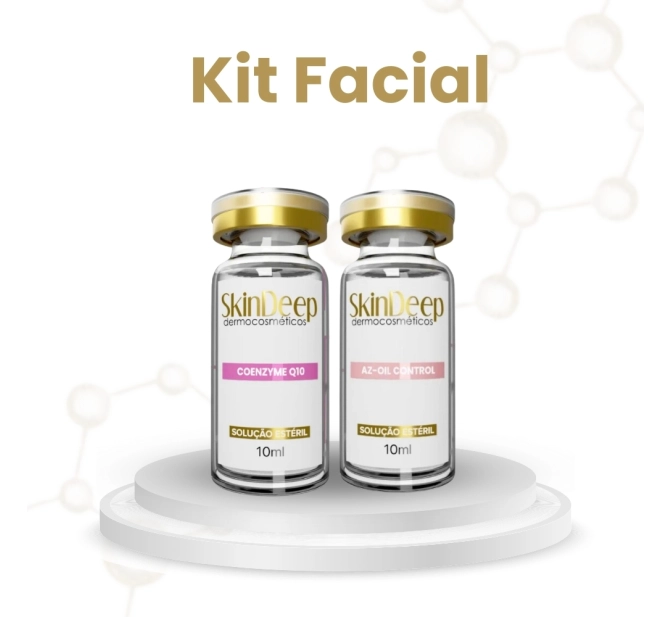  Kit Facial - Ativo Az-Oil Control p/ Controle de Oleosidade + Ativo Antioxidante Coenzyme Q10 - 10 ml - SkinDeep