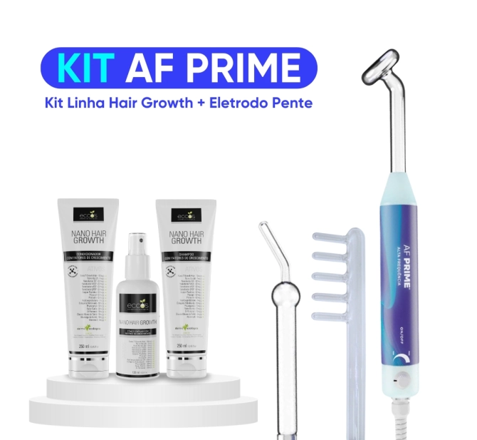 Kit Tratamento Capilar - AF Medstart + Kit para Crescimento Capilar Linha Hair Growth + Eletrodo Pente - MedStart