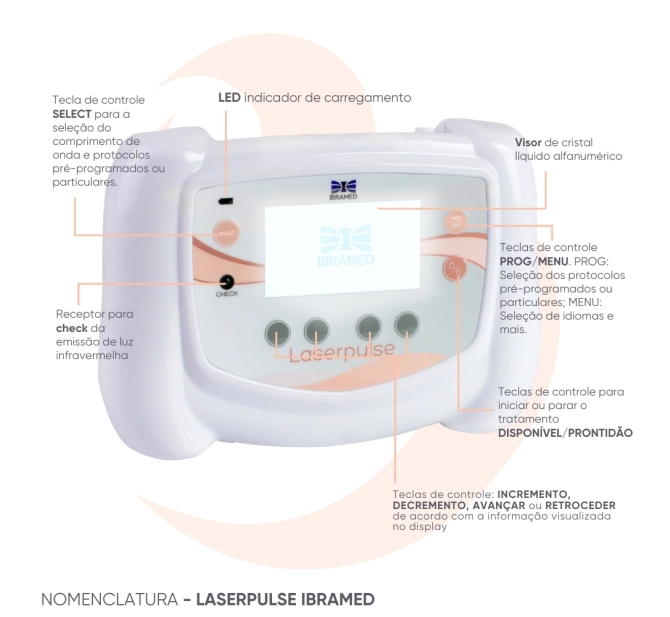 Laserpulse Portable Ibramed - Aparelho para Reabilitação de LED e Laser 