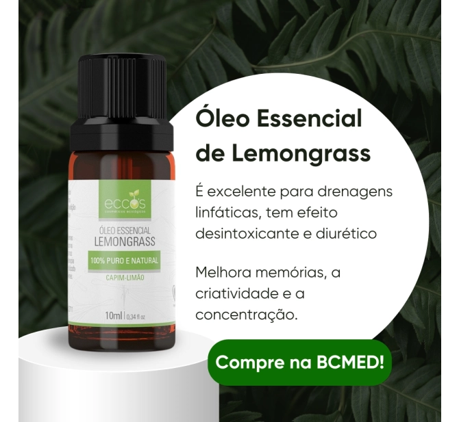 Óleo Essencial De Lemongrass 10ml - Eccos Cosméticos