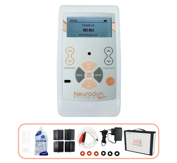 Neurodyn Portátil System - Aparelho de Correntes Aussie, Russa, Interferencial Bipolar, TENS e FES - IBRAMED