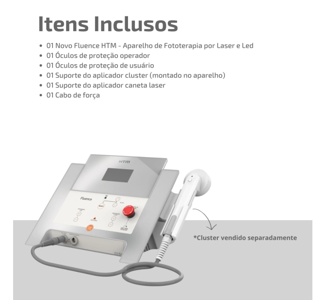 Fluence HTM - Aparelho de Fototerapia por Laser e Led para Estética e Reabilitação