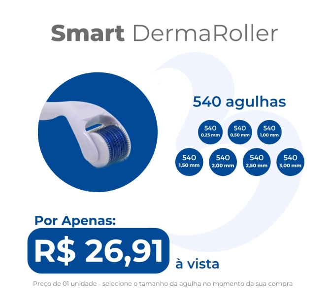 Smart Dermaroller 540 Agulhas para Microagulhamento - Smart GR