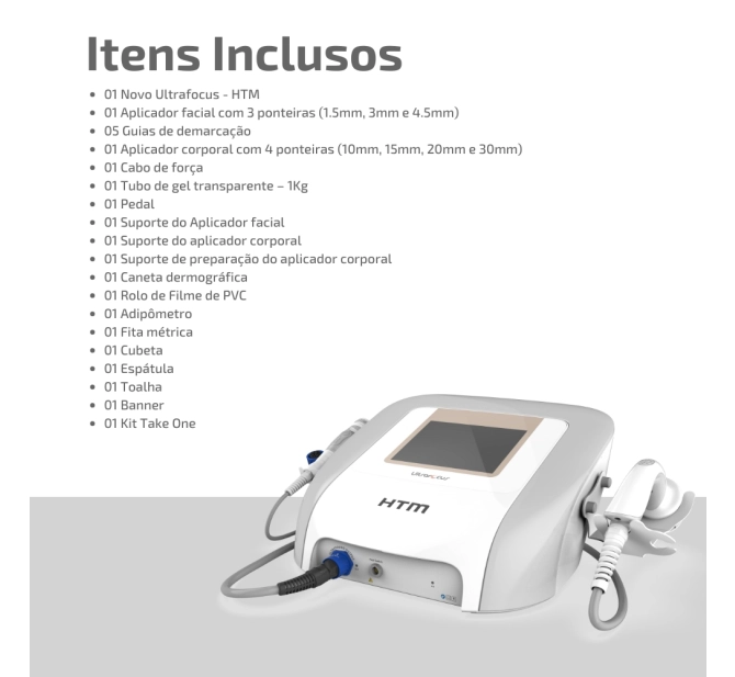 Novo Ultrafocus HTM - Aparelho de Lipocavitação Focalizada e Ondas de Choque