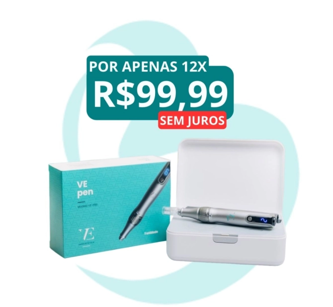 VE PEN Caneta de Microagulhamento Derma Pen p/ Micropigmentação e Tatuagens Ornamentais - Variestética