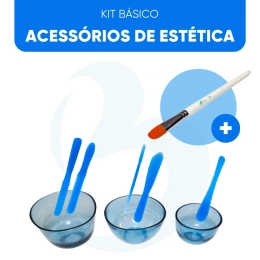 Kit Básico 1.0 - Cubetas + Espátula + Pincel - Acessórios de Estética Estek 